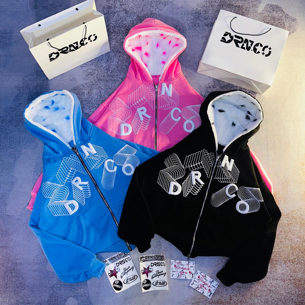 Hoodie BOXY zipper DRN.CO 1996 Sablon Foaming Sherva Bercak warna bahan Premium