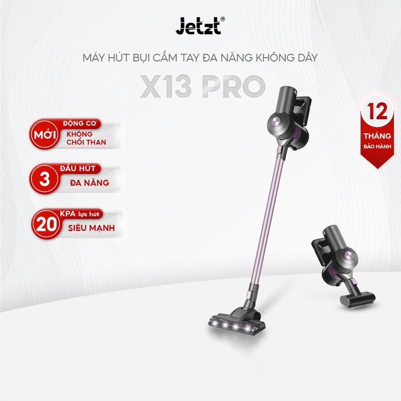 [FLASH SALE] Máy hút bụi cầm tay không dây đa năng JETZT X13 PRO, tặng kèm đầu hút giường nệm, màn hình hiển thị thông minh - lực hút mạnh mẽ 20.000PA