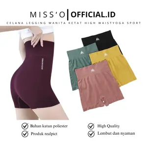 Missoofficial.id CP615 Celana Legging Wanita Fashion Olahraga Ketat Spandex High Waist Sepinggang Boxer Yoga Sport Gym