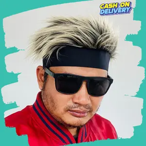 Topi Wig Rambut Palsu Pria Dewasa | Topi Rambut untuk Cosplay Anime | Topi Bulu Pria Dewasa Karet