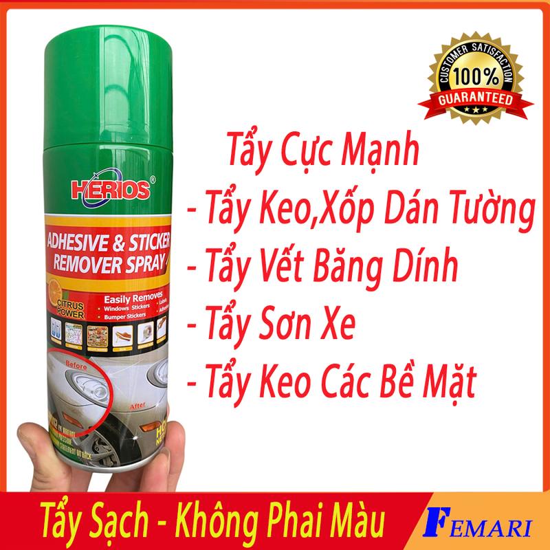 Chai Xịt Tẩy Keo Sơn Băng Dính - Vệ Sinh Nhựa Đường - Tẩy keo dán tường dán sàn nhà Sticker Remover FEMARI Làm Sạch