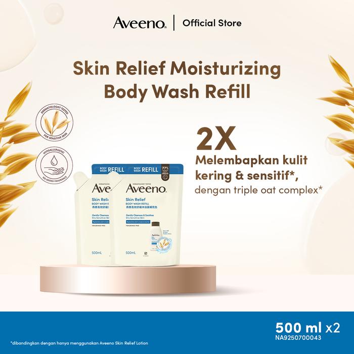 Gambar AVEENO Skin Relief Bath Refill 500ml (ISI 2) - Sabun Mandi 2X Melembapkan Kulit Kering & Sensitif dengan Triple Oat Complex dari Aveeno ID Kota Administrasi Jakarta Timur Tokopedia