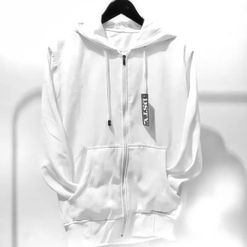 Jaket hoodie pria ziper polos big size XXXL 5