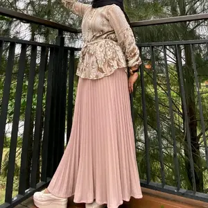 Rok Plisket Harmony Soft Knit Premium Model Korea Style - Maxi Panjang dengan Bahan Knit SnowRib Berkualitas Tinggi skirt hijab outfit lebaran