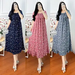 Daster Rayon Fuji LUNA LULA Busui Karet Depan Panjang Dewasa Daster Wanita Harian Santai Rayon Ld 110 Motif Terbaru Kekinian Dress Santai Bali Pendek Baju Tidur Wanita Adem Batik Wanita Terlaris