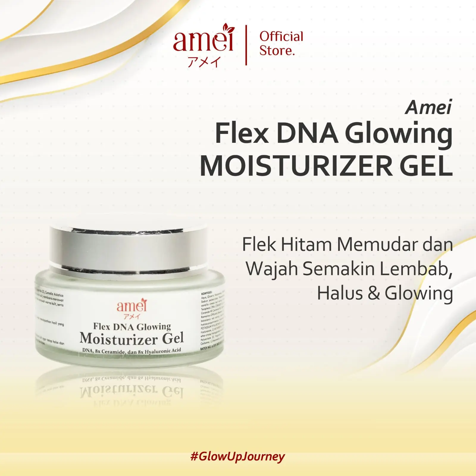 Amei Flek Dna Glowing Moisturizer Gel 30g Cream Menyamarkan Flek Hitam For Mencerahkan Wajah Whitening Cream Pemutih Wajah Krim Moisturizer Brightening Cream Flek Hitam Membandel Melembabkan Wajah Pelembab Wajah