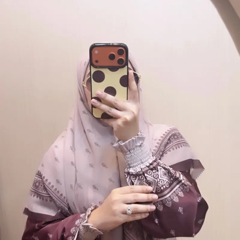 [PO 14 Hari] Nk 27 - Gamis Set Printing Motif Elegan By Nk Muslimah