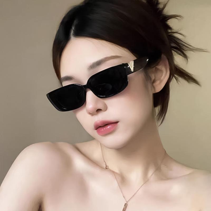 Kính Râm ICON, MX STUDIO-TWINS, Kính Râm Chữ V, Phong Cách Mắt Mèo, Thích Hợp Cho Khuôn Mặt Tròn, Phong Cách Ngầu Chống Tia Cực Tím, Unisex, Hình Dạng Hình Bầu Dục, Kính Mắt, Kính Chống Nắng Thời Trang, Phong Cách Thường Ngày