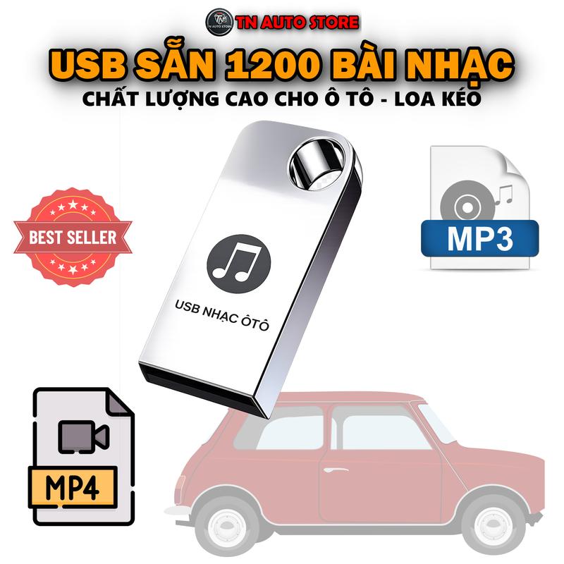 USB nhạc cho ô tô, loa kéo chất lượng cao gồm MP3 và Video MP4 cập nhật mới liên tục gần 1200 bài, được chọn thể loại nhạc yêu thích