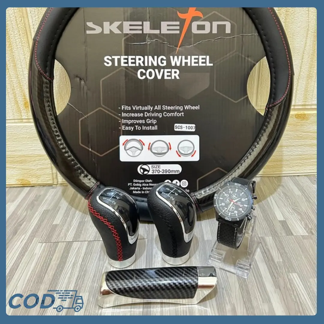 PAKET 3in1 COVER STIR CARBON+KNOB PERSENELING+COVER REM TANGAN CARBON FRRE JAM