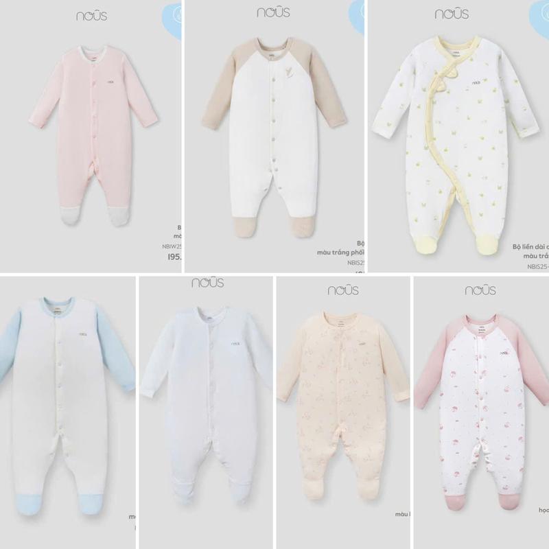  Bộ body dài liền tất chất petit dành cho bé sơ sinh NOUS 
