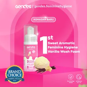 Gendes Sweet Aromatic Feminine Wash Foam with Vanilla 5 Miracle Bioactives 55ml | Perawatan Area Kewanitaan  | Membantu Mengurangi Keputihan | Membantu Menghilangkan Aroma Tidak Sedap Pada Area Kewanitaan