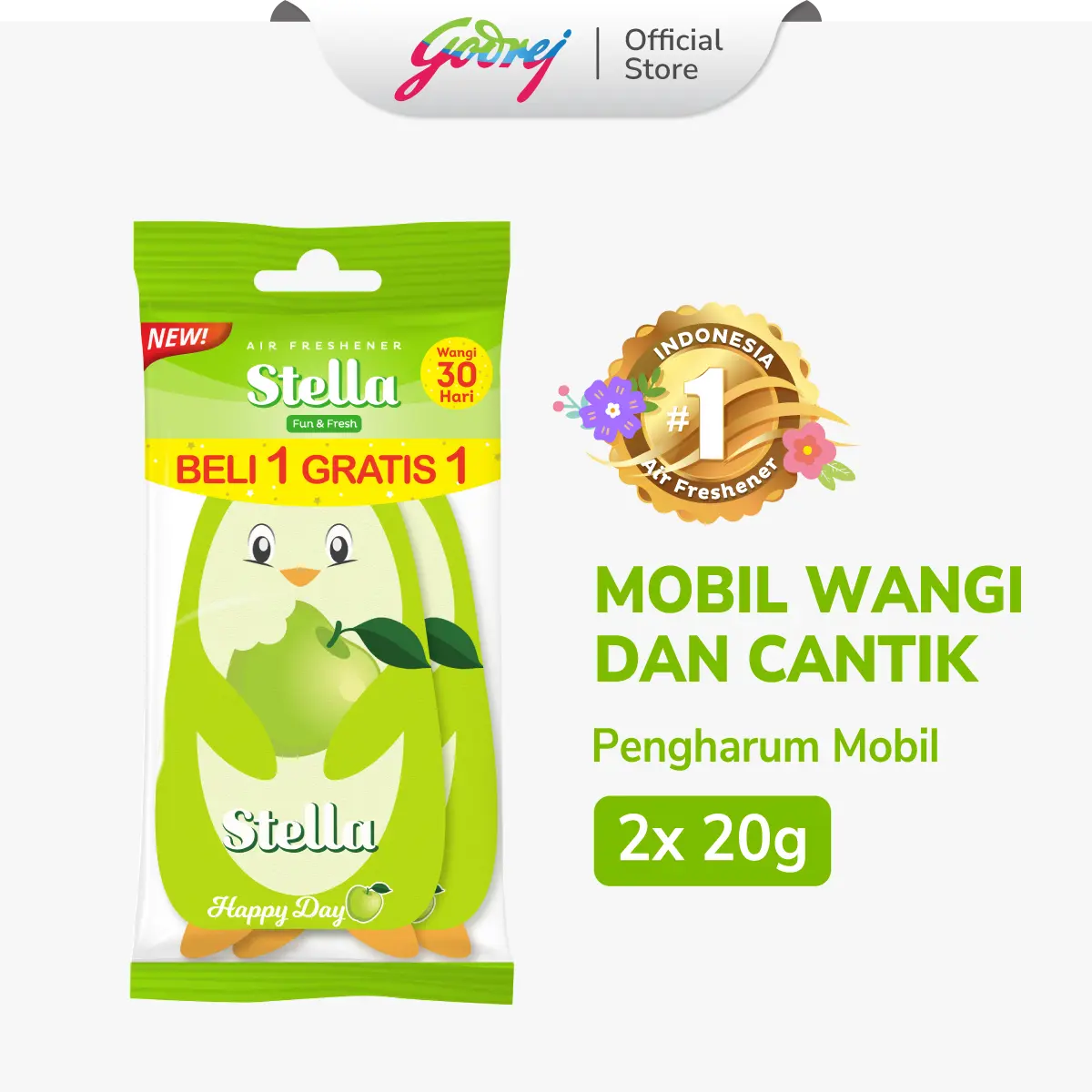 Stella Fun & Fresh Happy Day 20gr Beli 1 Gratis 1 - Pengharum Mobil