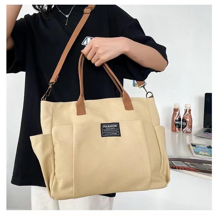 Product Introduction of Túi Vải Tote Nhật Bản, Dày Dặn, Nhiều Ngăn, Phong Cách Thường Ngày Thích Hợp Cho Học Sinh, Có Thể Mang Theo Bằng Tay Hoặc Đeo Một Bên Vai, Túi Đeo Chéo, Lý Tưởng Cho Trường Học, Thiết Kế Đơn Giản 9