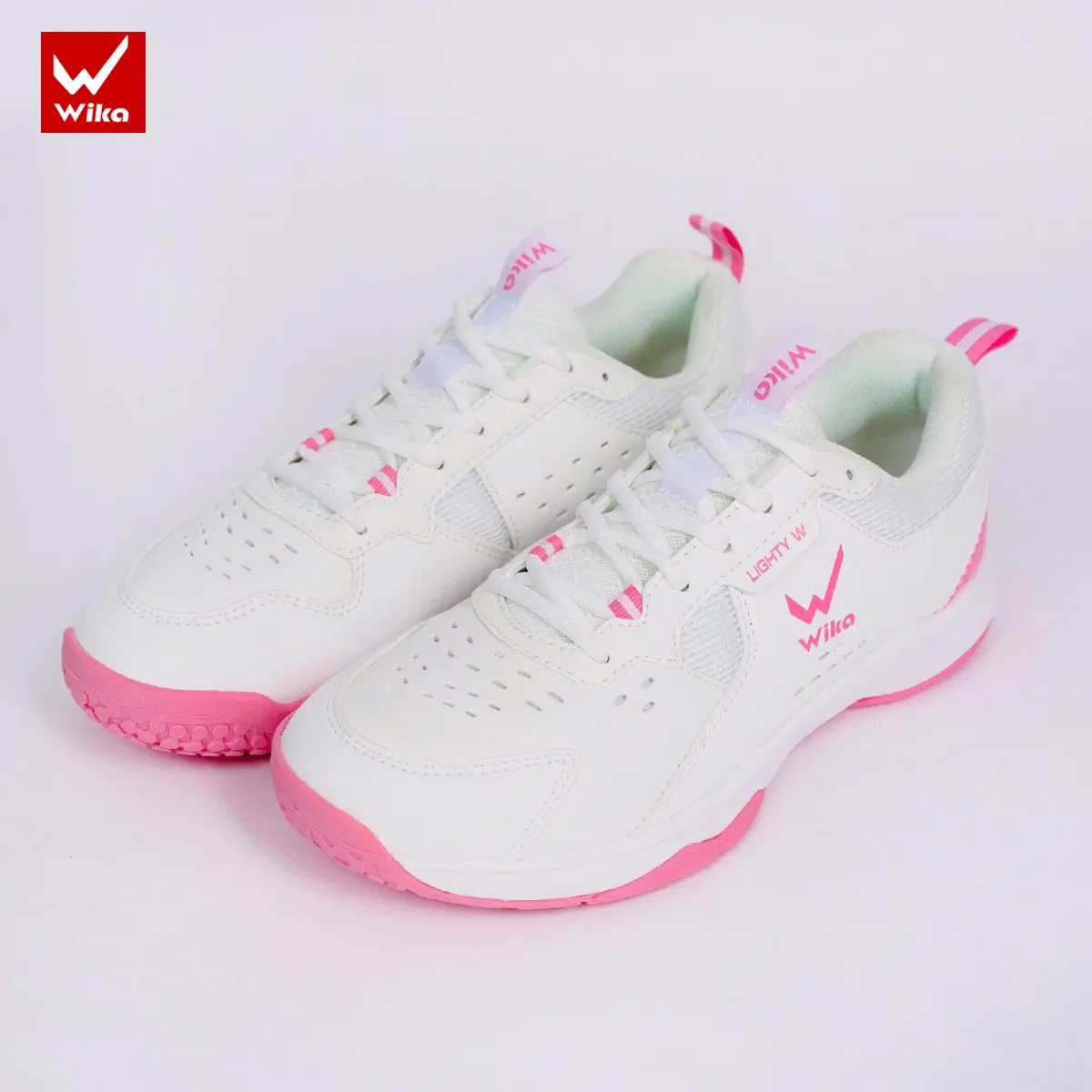[ Đặt Tiến 1 Size] Giày Thể Thao Cầu Lông, Pickleball, Bóng Chuyền WIKA MARU Màu Trắng Hồng Chính Hãng | Làm Từ Da PU Chống Xước, Đế Đệm Eva Sneaker Nam Sport Tập Thể Dục