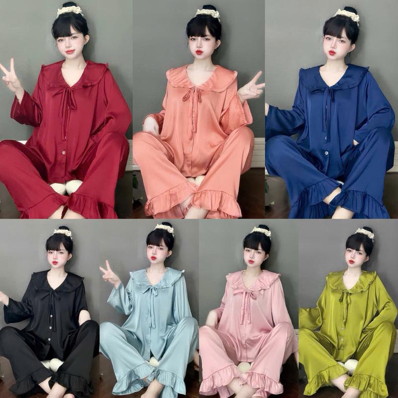 Bộ tay lững lụa latin size dưới 60kg , đồ bộ nữ mặc nhà thoải mái , pijama lụa , pizama nữ , bộ ngủ lụa , đồ ngủ nữ
