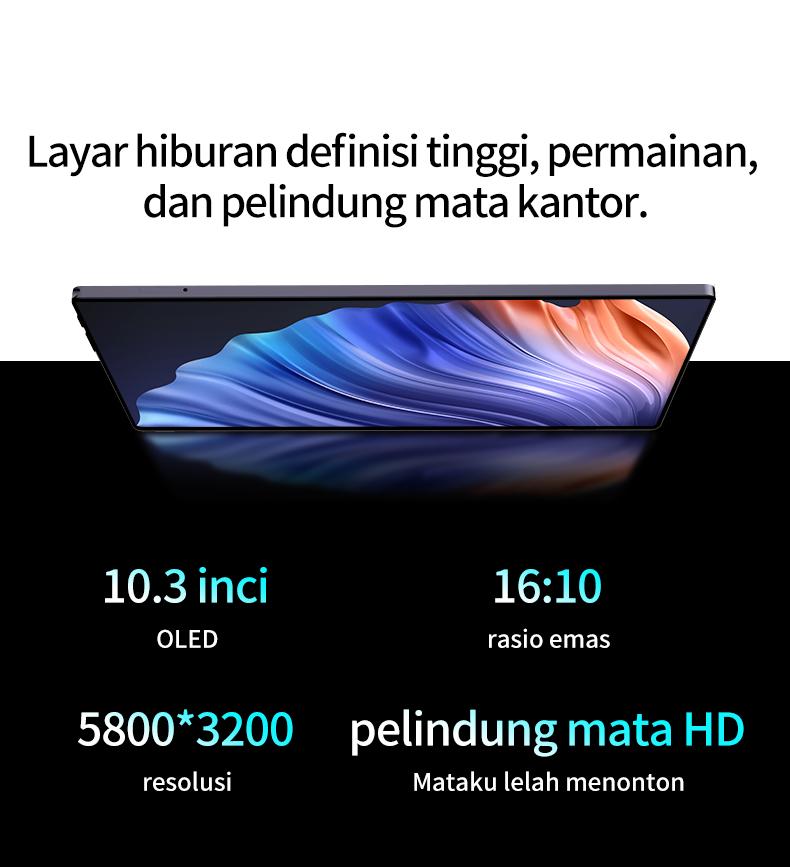 （41）2025 H13 Pro 10.3" Tablet [16GB+1TB]1Pengalaman Pro Layaknya PC|120Hz OLED RealColor FullView Display l Tablet cerdas HD l Ultra-tipi lHiburan Kantor Wifi Bluetooth Kamera