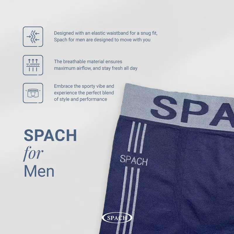 [ISI 3 PCS] M017 - Spach - Celana Dalam Boxer Pria Seemless | Celana Dalam Pria L - XXL | Elastis, Nyaman, Lembut 1