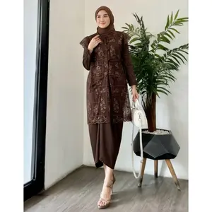 Oneset Kayla Tulle Premium Elegan Set Kebaya Tunik Brokat Outer dan Rok Lilit Satin Pesta Bridesmaid