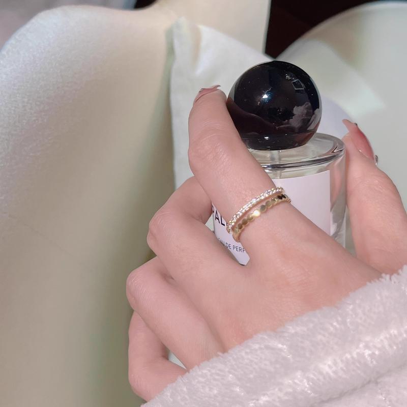 Simple double split ring Zircon Beehive chic personality Ring ins versatile adjustable ring for women clicker  septum citrine  bracelet aura  ring cincin  jepang bell  pepper  bracelet gilver  jewelry wisteria  necklace limbal  ring chain  necklace 4