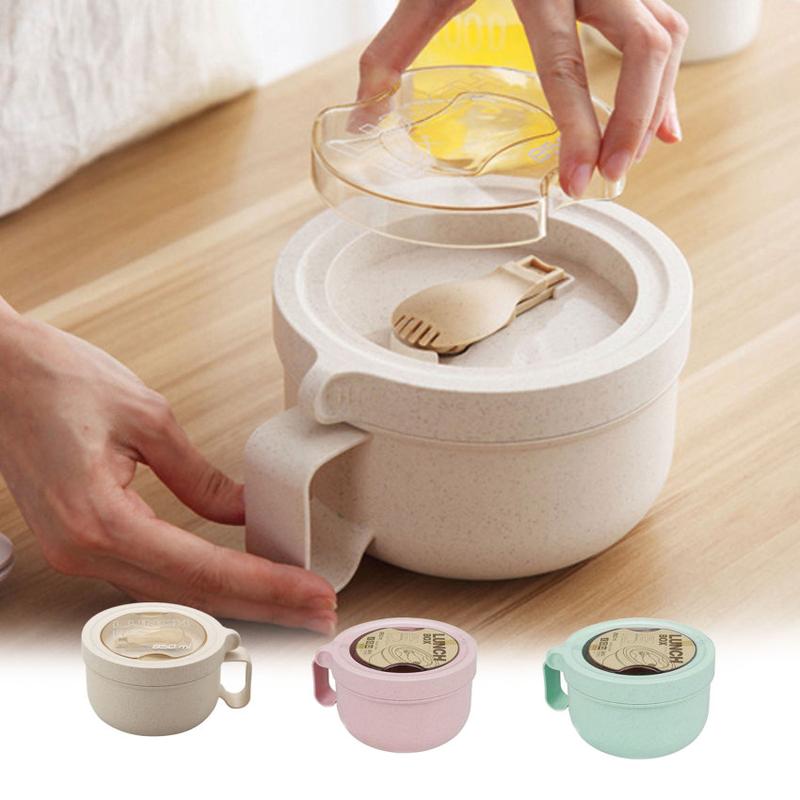 Product Introduction of wheat straw tableware noodle bowl microwaveable with lid easy to wash fast food cups 3
