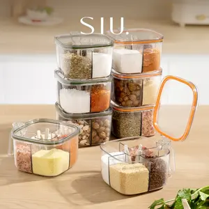 Tempat Kotak Plastik Wadah Bumbu Dapur Makanan 4 in 1 FREE Sendok - 4 in 1 Multi Seasoning Container with Spoon Tempat Kotak Plastik Wadah Bumbu Dapur Makanan 4 in 1 FREE Sendok - 4 in 1 Multi Seasoning Container with Spoon