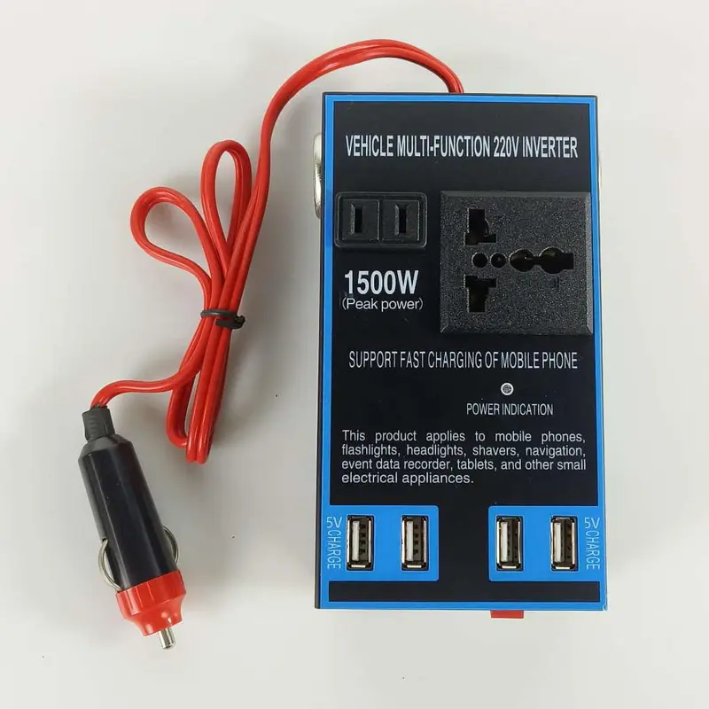 PENGWEI Car Power Inverter DC 12V/24V to DC 220V 4 USB Port - PW15 2
