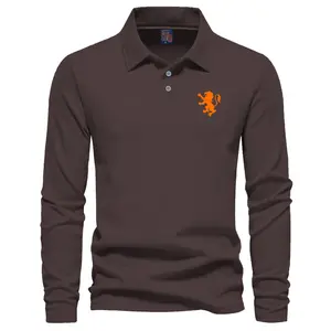 COD T-shirt Kerah Polo Panjang Singa Sp Motif Orange kaos Kerah Dewasa Shirt / Kaos Wangki Pria Polo / Kaos Seragam Kaos Distro Kerah Pria katun Pique Formal Unisex