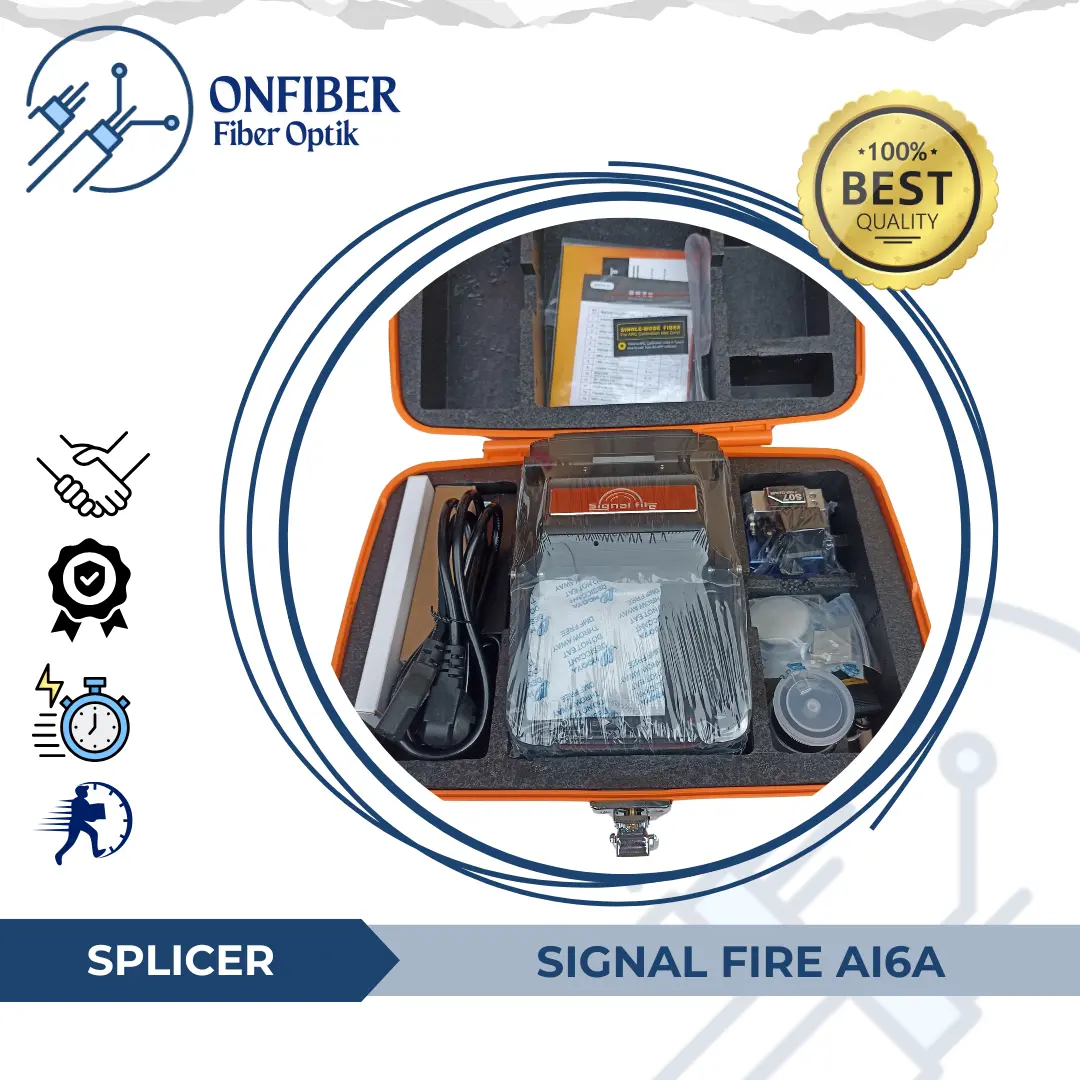 Splicer Signal Fire Ai6a Fiber Optik Murah dengan 6 Motor