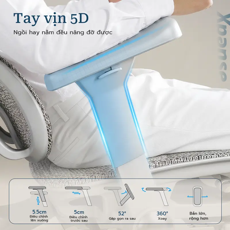 Ghế công thái học Xpanse T8 Hệ thống nâng đỡ động dạng đôi cánh bionic bằng lá thép độc lập, Lưới nano mát lạnh | ghế gaming | ghế văn phòng | ghế tựa lưng | BigBuy360 - bigbuy360.vn