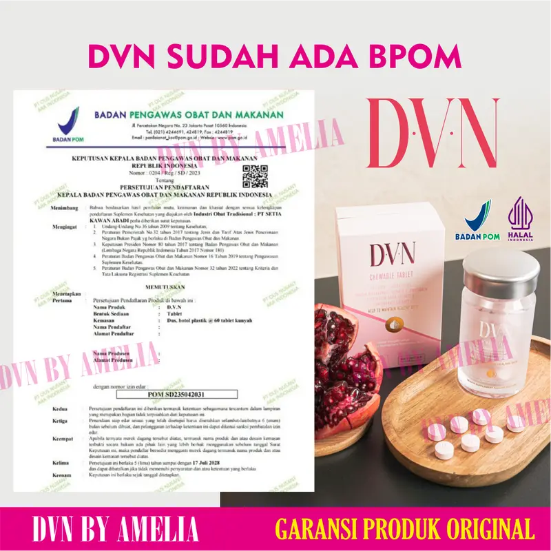 (AUTHENTIC) DVN Collagen Original | DVN Ori Asli 60 Tablet DVN COLLAGEN ORIGINAL ASLI BPOM HALAL 100% - F1 2