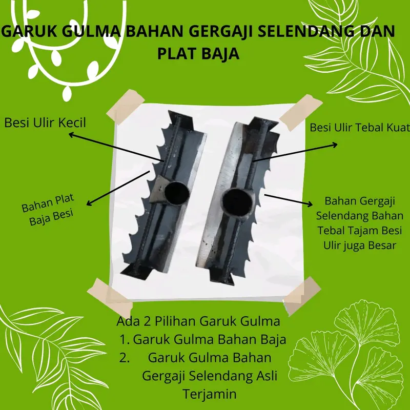 Gergaji Selendang Baja 2 in 1 Garuk Gulma Pemotong Pembersih Rumput Liar 0