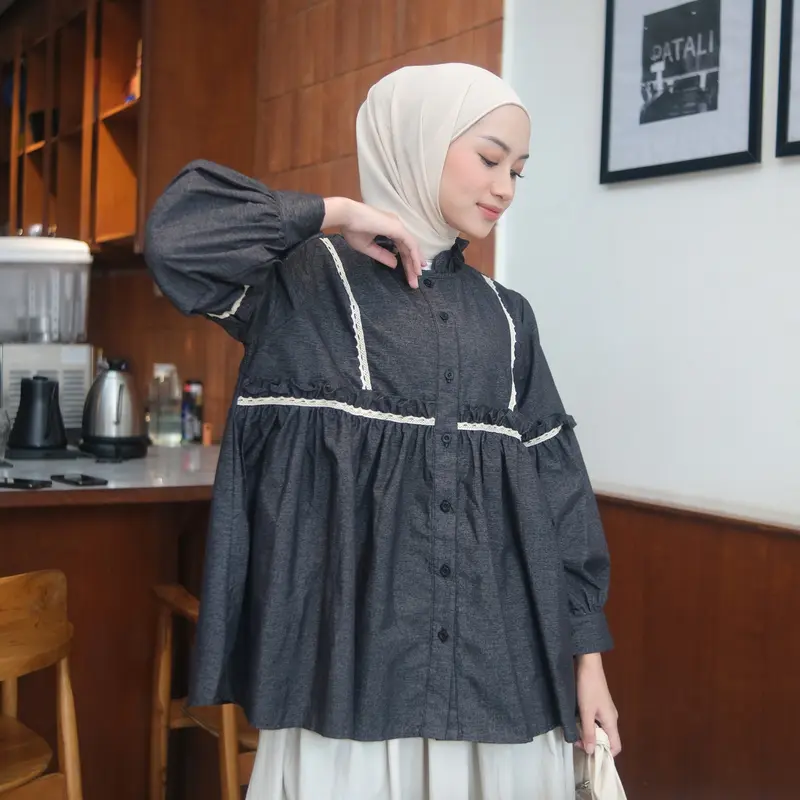 Eclemix Top Sono | Atasan Wanita Blouse Polos Casual Shirt 2