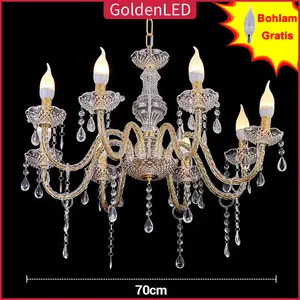 GOLDEN LED Lampu Gantung Kristal Akrilik Isi 6/8/ Bohlam Termasuk Bohlam,Dekorasi Pelaminan Lampu Ruang Tamu Lampu teras