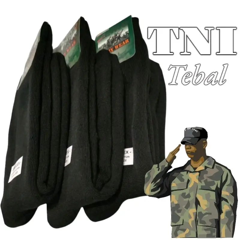 ( Paket 6 Pasang ) Kaos Kaki PDL Hitam Polos Tebal/Kaos Kaki TNI Super Tebal Nyaman Dewasa Pria