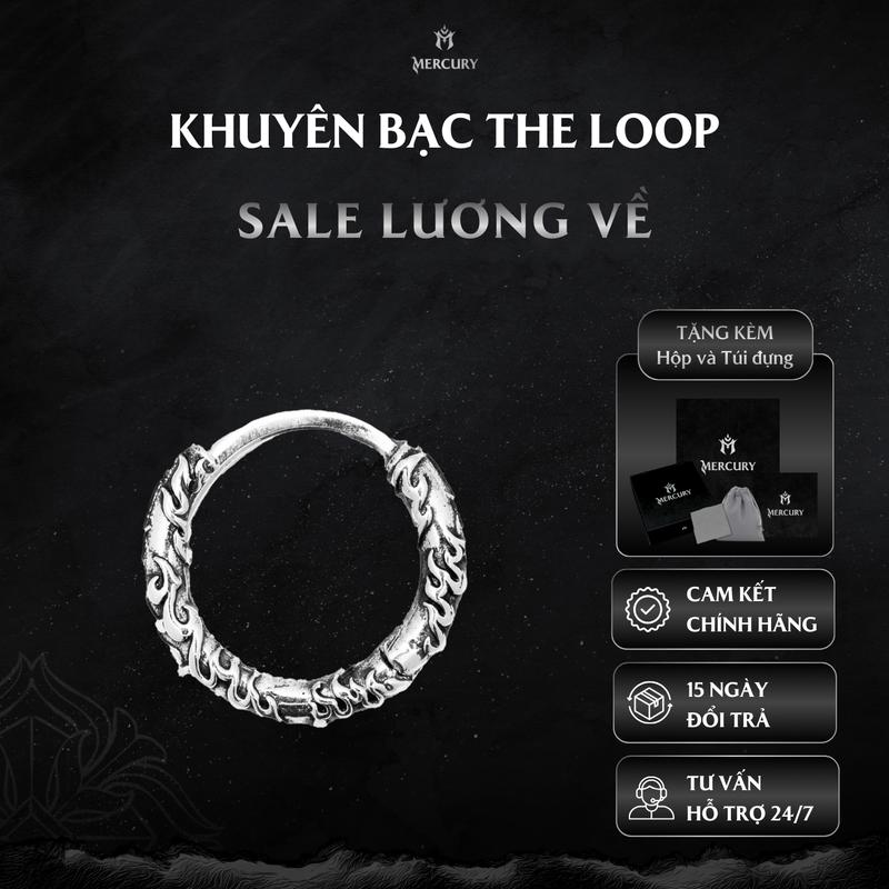 Khuyên tai Bạc 925 Mercury The Loop - Phụ kiện trang sức vòng đeo tay - Mercury collab Tranh Nguyenn