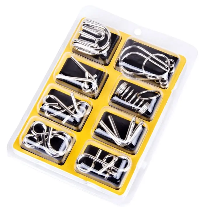 Metal Puzzle Logam 3D Permainan Otak Latih Asah Otak Dewasa Hadiah Kotak Plastik Toys
