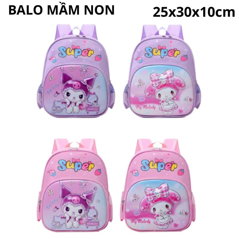 Ba lô cho bé trai gái mầm non mẫu giáo từ 0 đến 6 tuổi hoạ tiết kurumi melody  ngộ nghĩnh đáng yêu