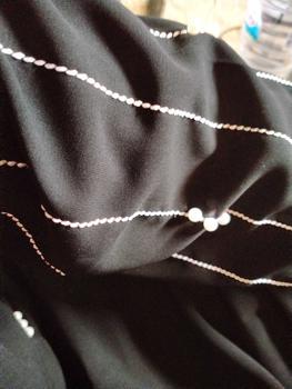 Product Review of Abaya Gamis Remaja Simple Dress Hitam Mutiara Adya Mom and Kids Muslim Wanita Dewasa Bordir Mewah Arab Renda Turki Syari Kombinasi Putih from T**i 1