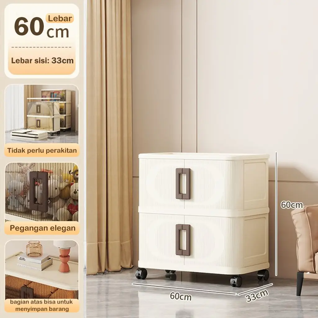 60cm-Putih krem-2 Susun