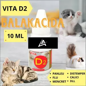 Obat Kucing Vita D2 Obat Virus Kucing Flu Berat, Panleu, Calici, Distemper, Mencret, Pipis Darah, Sariawan, Lemes, Muntah, Bakteri, Bersin