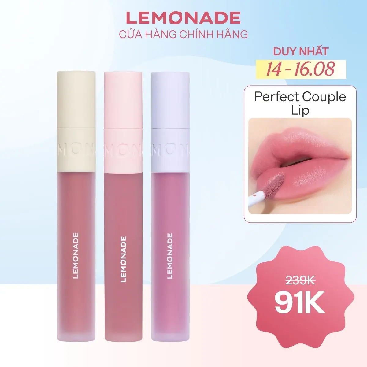 Son kem mịn lì thuần chay Lemonade Perfect Couple 3.5g
