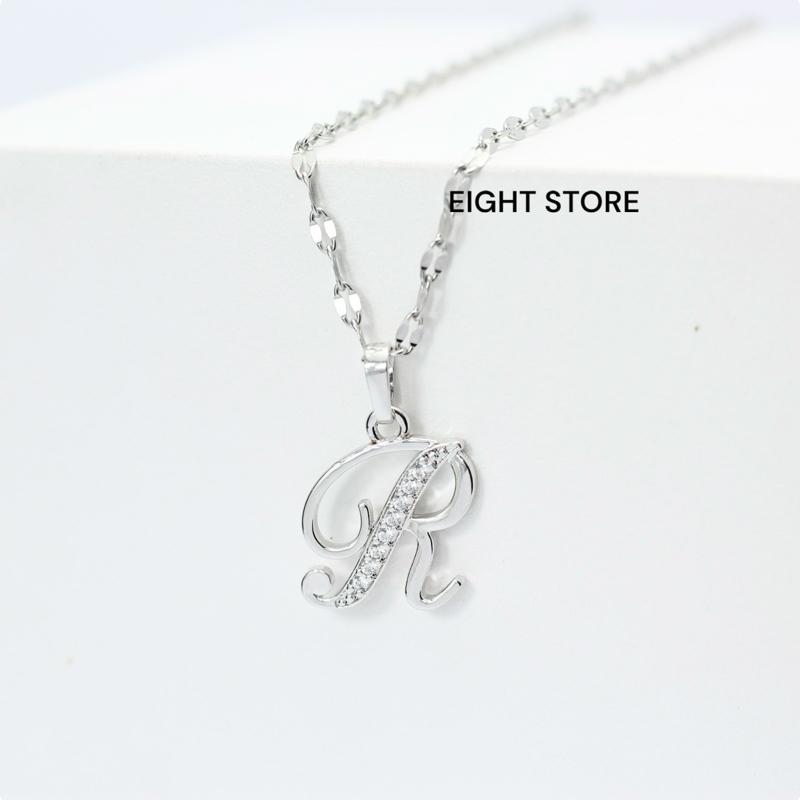 Kalung  Inisial Nama dari A sampai Z  Anti karat Dan Tidak Luntur (Kalung Pecah Kopi).