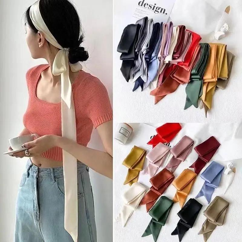 5x 200 cm bằng lụa satin hẹp khăn quàng cổ rắn khăn cổ dài khăn mỏng bằng lụa…