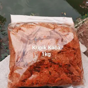 Kripca Kiripik Kaca Pedas Daun Jeruk Isi 1kg Kripik Kaca Cikruh Exstra pedas snacks food kripik Krupuk
