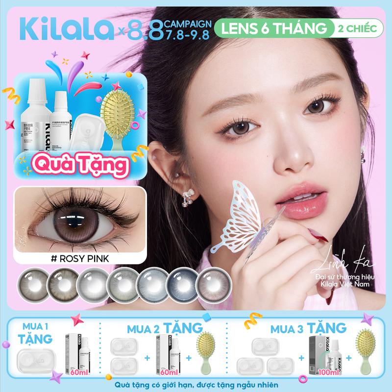 【New Arrival Kính Áp Tròng Kilala 6 Tháng - Moist Honey Series | Màu Xám/Hồng/Xanh Thanh Lịch DIA 14.0-14.5mm | Độ 0-7 |ĐEO CẢ NGÀY KHÔNG CỘM