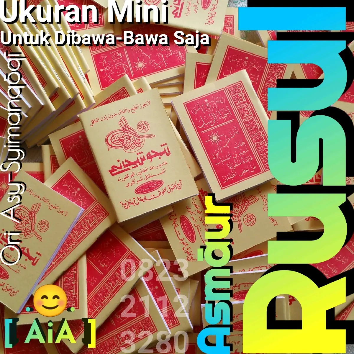 AiA Risalah A.r. Al-Haajj Ukuran Mini Asmaur Rusul Du'a Doa 'Arasy Hijab 'Azhim Hijab Mubarok Hirzul Andarun L-Hirzus Hirzu Hirz L-Sulaimani Sulaiman Majmuatush Sholawat Solawat Ori Asy-Syimangqoqi - AiA TikTok Kanzul Hikmah