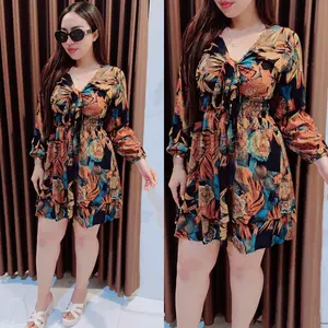 Grosir Natalia | Farah NEW Midi dress Bahan Rayon Viscose Motif Bunga