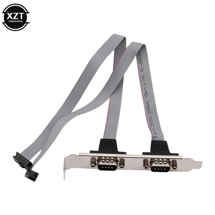 Jual 2 Port DB9 RS232 Serial Port Bracket To IDC 10Pin Male Female ...