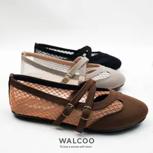 PO Walcoo Niratha – Flatshoes Jaring Wanita Nyaman Seharian | Ringan, Anti Gerah, Stylish untuk Kerja & Santai